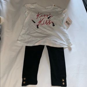 Kate Spade “kiss kiss” shirt and legging set
